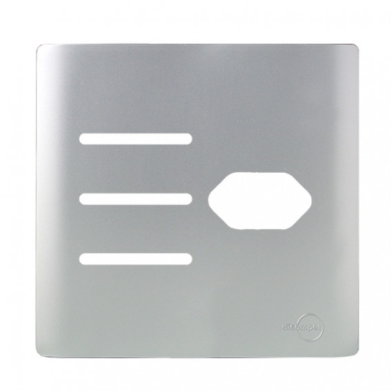 Placa p/ 3 Interruptores + Tomada 4x4 - Novara Prata